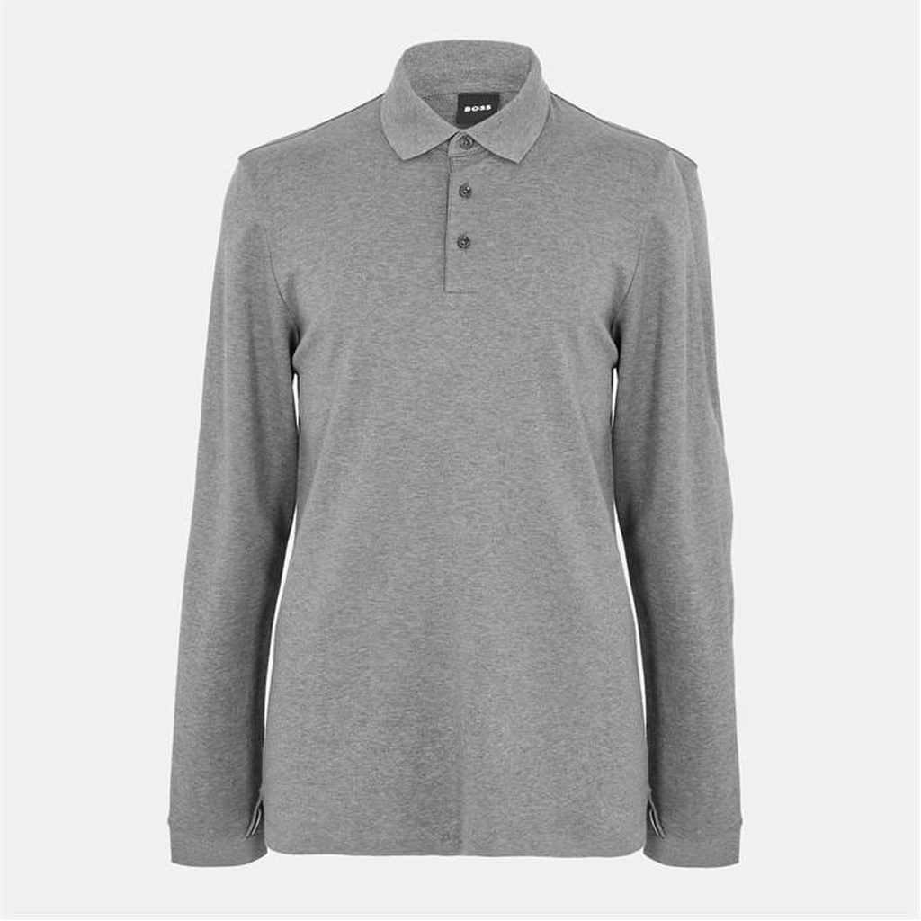 Hugo Boss Long Sleeve Polo Shirt - Grey